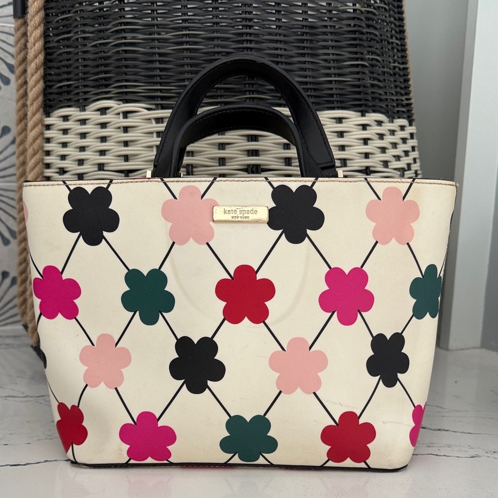 Kate Spade Cream Tote with Floral Pattern